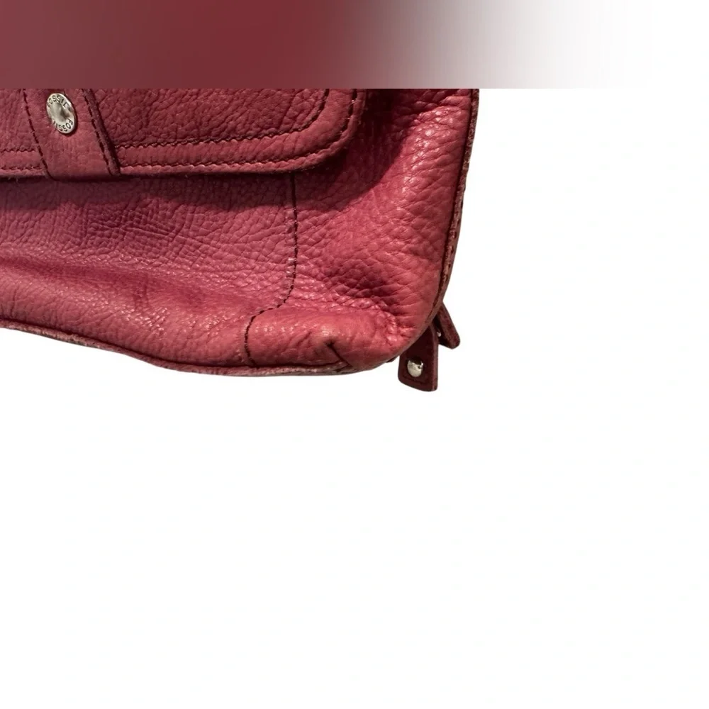 Fossil | Wallet Pocket Bag Womens Plum Leather Detachable Strap Crossbody